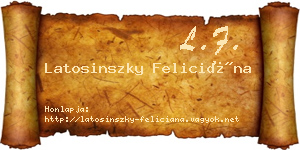 Latosinszky Feliciána névjegykártya